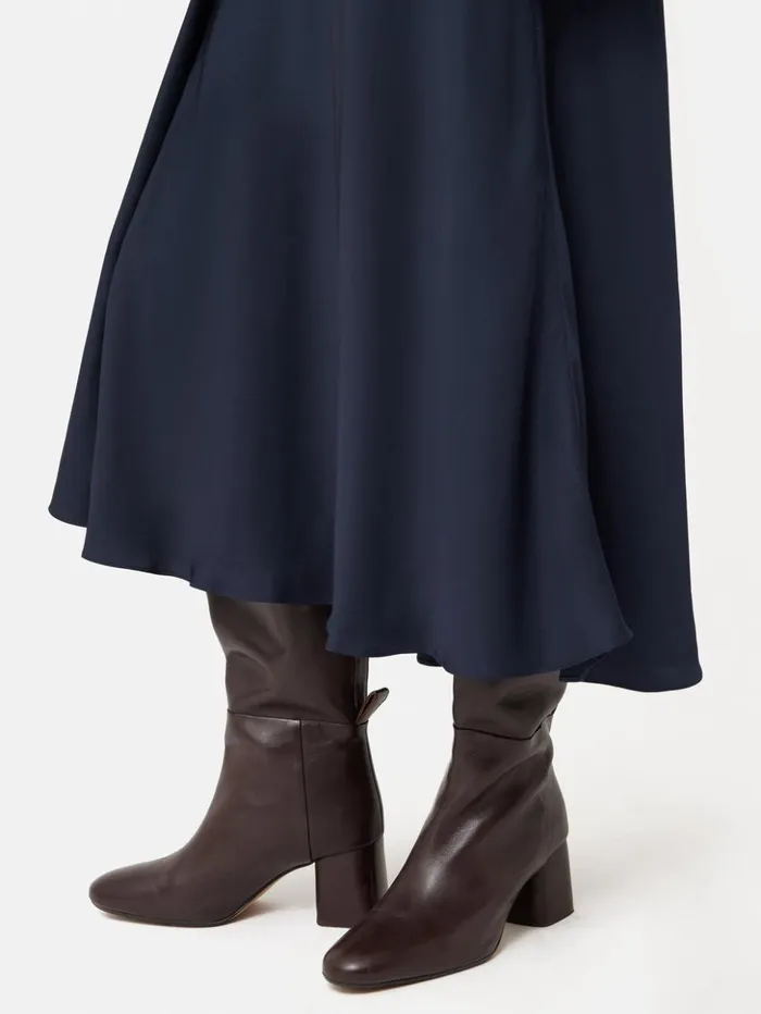 Jigsaw Satin Bias Asymmetric Skirt Navy Women Skirts