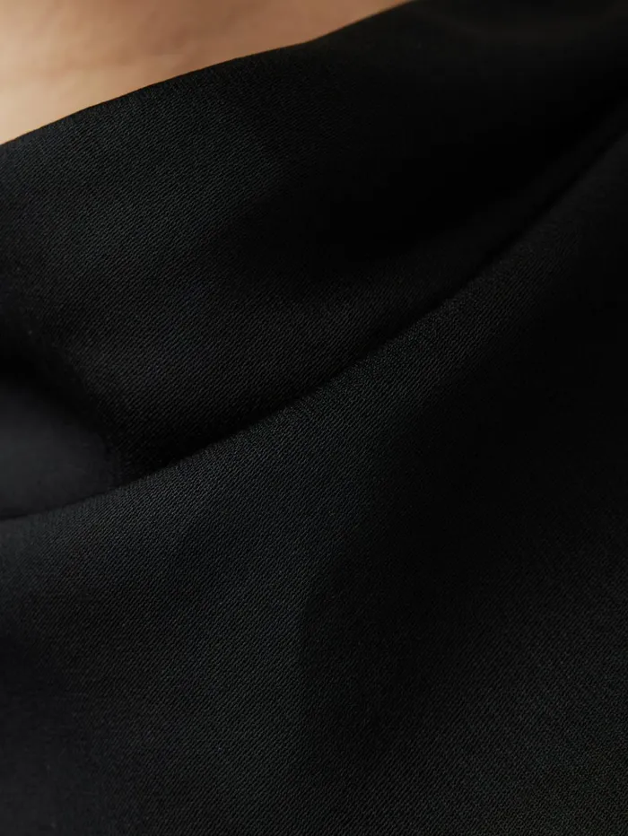 Jigsaw Satin Cowl Neck Top Black Women Shirts and Tops