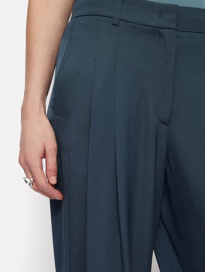 Jigsaw Satin Pleat Trouser Blue Women Trousers