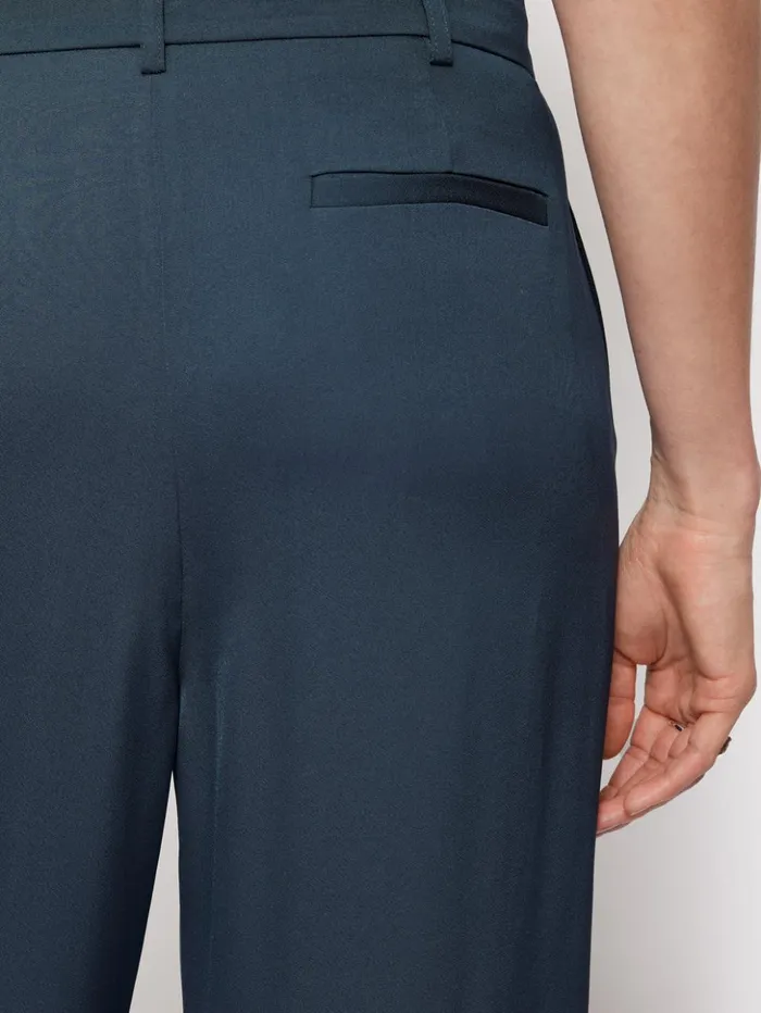 Jigsaw Satin Pleat Trouser Blue Women Trousers
