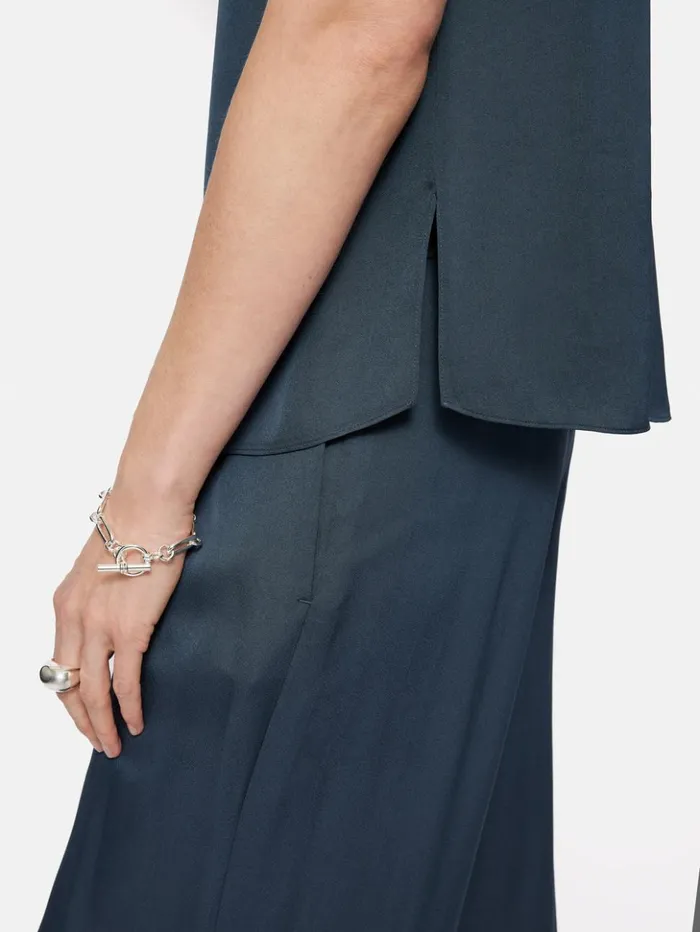 Jigsaw Satin Sleeveless Top Blue Women Coords