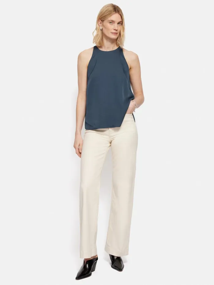 Jigsaw Satin Sleeveless Top Blue Women Coords
