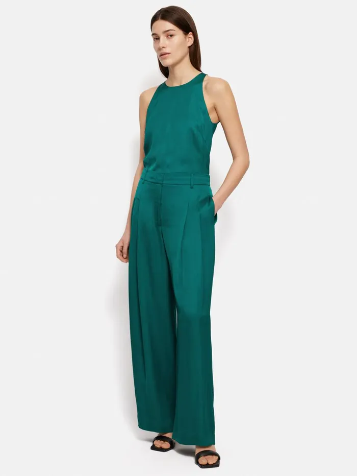 Jigsaw Satin Sleeveless Top Green Women Coords