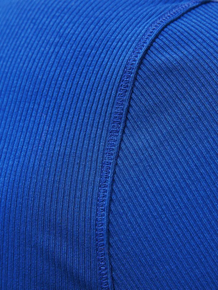 Jigsaw Scoop Neck Rib Top Blue Women Shirts and Tops