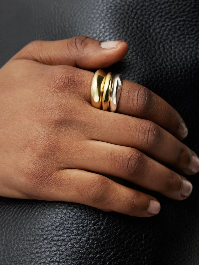 Jigsaw Sculptural Ring Set Multi Women Jewellery