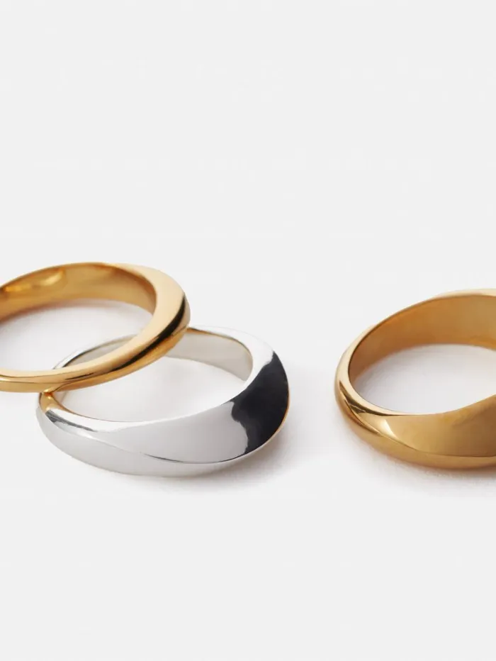 Jigsaw Sculptural Ring Set Multi Women Jewellery