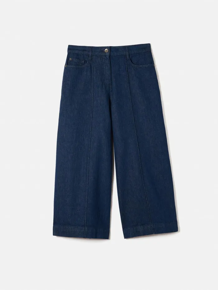 Jigsaw Seamed Denim Culotte Indigo Women Trousers