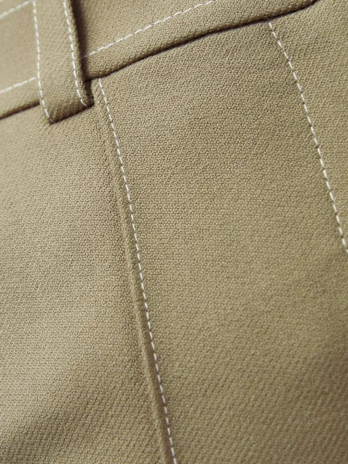 Jigsaw Seamed Detail A Line Skirt Khaki Women Skirts