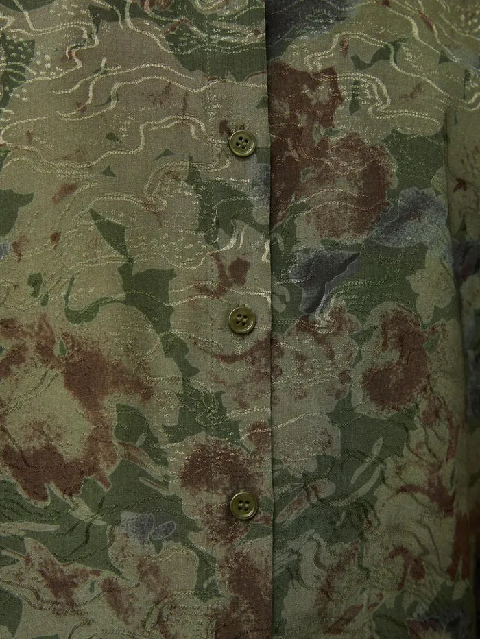 Jigsaw Shadow Floral Jacquard Shirt Green Women Coords