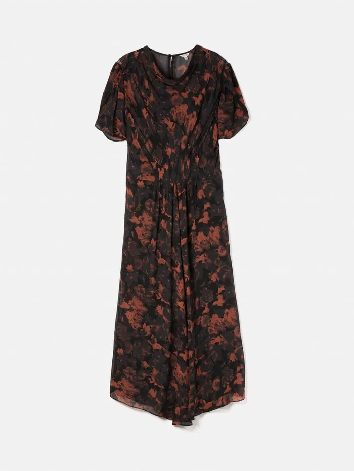 Jigsaw Shadow Floral Midi Dress Black Women Dresses and Jumpsuits