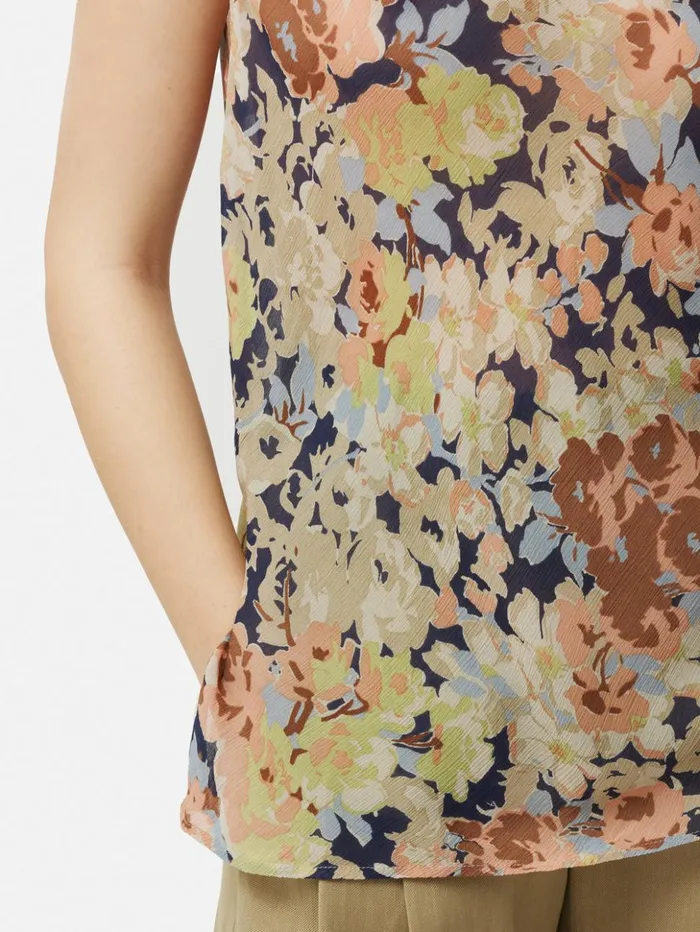 Jigsaw Sheer Petal Crinkle Top Peach Women Shirts and Tops