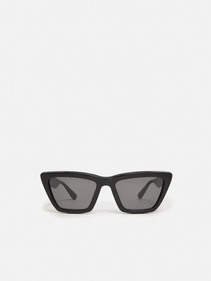 Jigsaw Shere Angled Cats Eye Sunglasses Black Women Sunglasses
