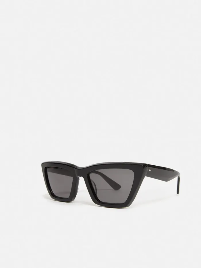 Jigsaw Shere Angled Cats Eye Sunglasses Black Women Sunglasses