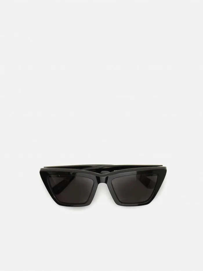 Jigsaw Shere Angled Cats Eye Sunglasses Black Women Sunglasses