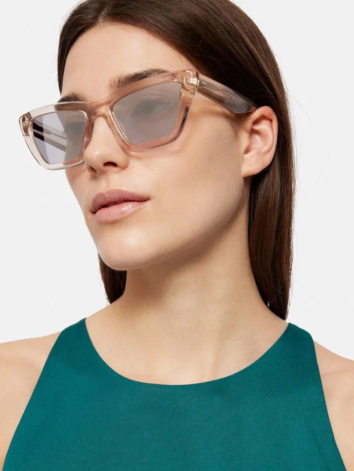 Jigsaw Shere Angled Cats Eye Sunglasses Peach Women Sunglasses