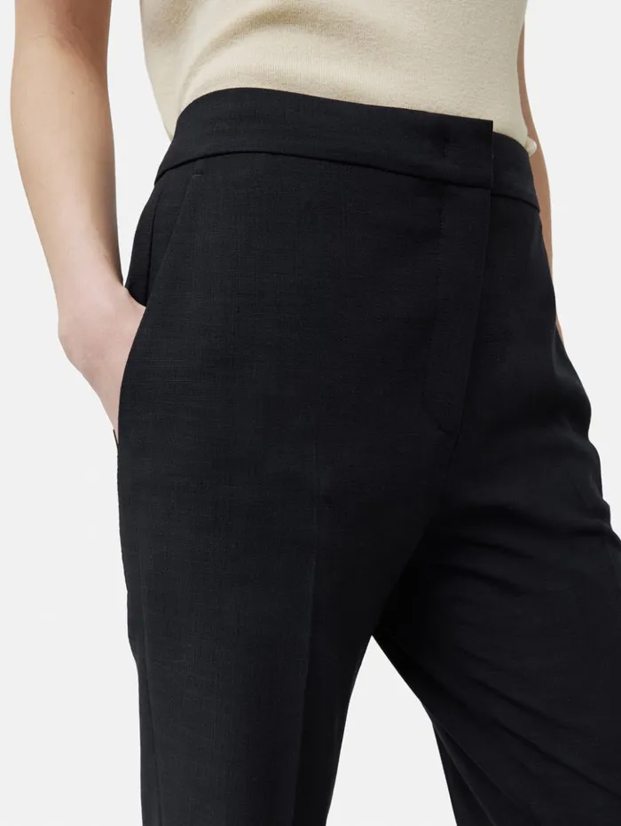 Jigsaw Short Crosshatch Mason Trouser Navy Women Trousers