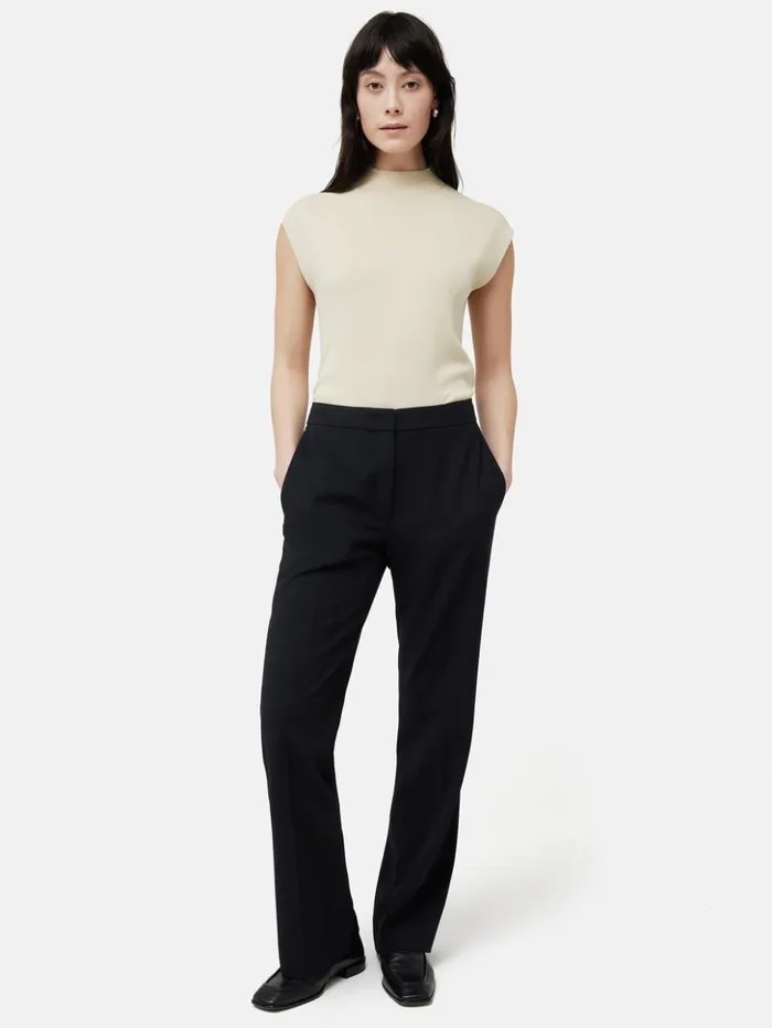 Jigsaw Short Crosshatch Mason Trouser Navy Women Trousers