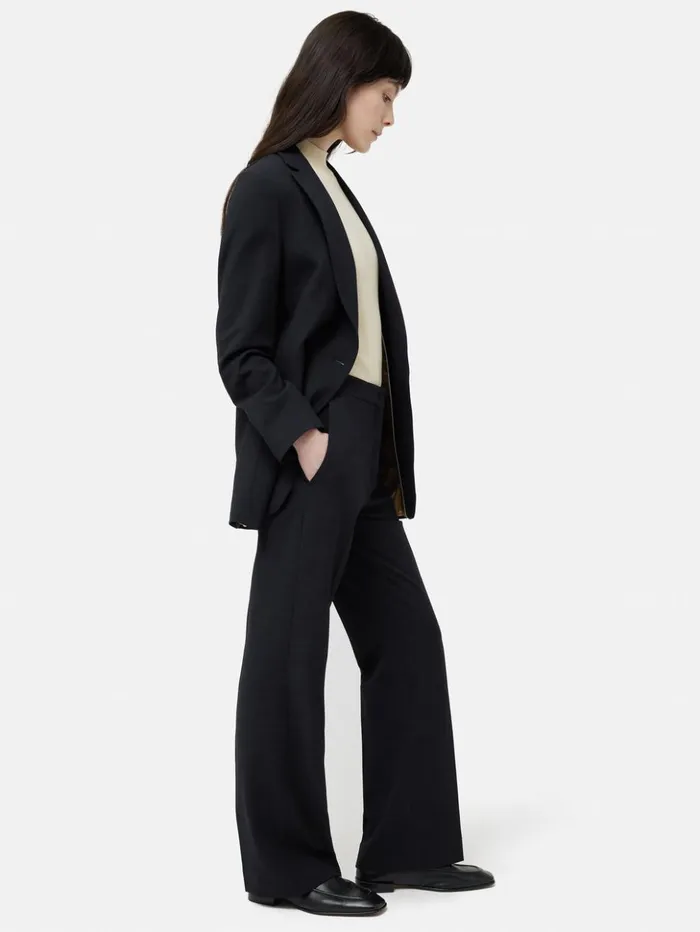 Jigsaw Short Crosshatch Mason Trouser Navy Women Trousers
