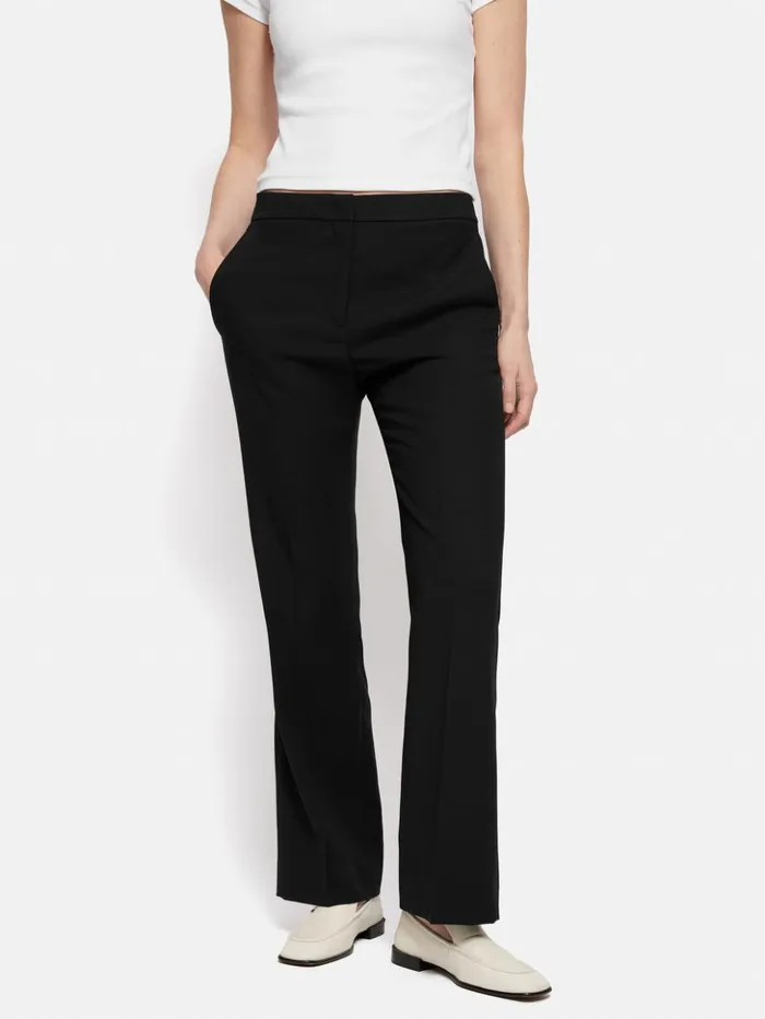 Jigsaw Short Fluid Twill Mason Trousers Black Women Trousers
