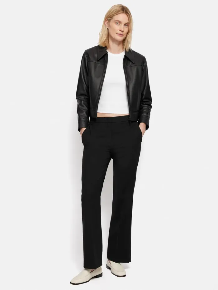Jigsaw Short Fluid Twill Mason Trousers Black Women Trousers