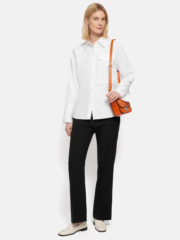 Jigsaw Short Fluid Twill Mason Trousers Black Women Trousers