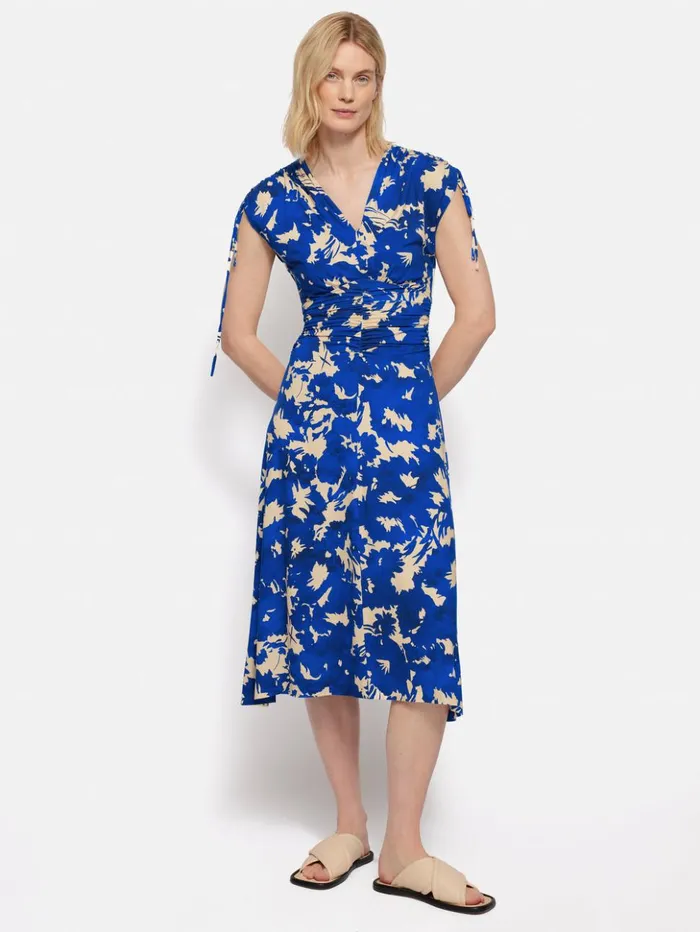 Jigsaw Silhouette Peony Jersey Dress Blue Women Dresses and Jumpsuits