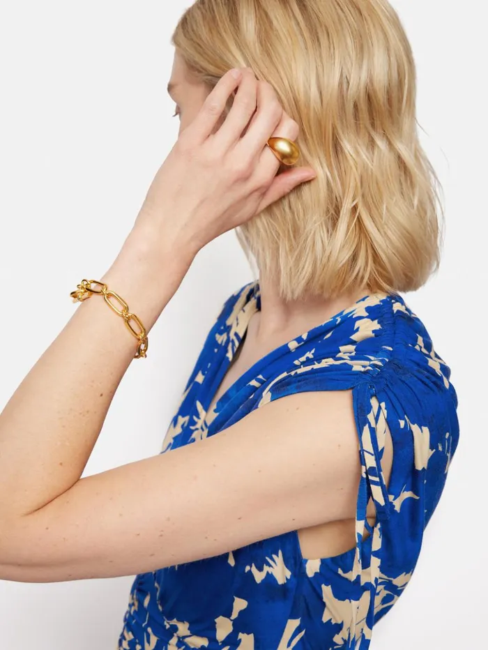 Jigsaw Silhouette Peony Jersey Dress Blue Women Dresses and Jumpsuits