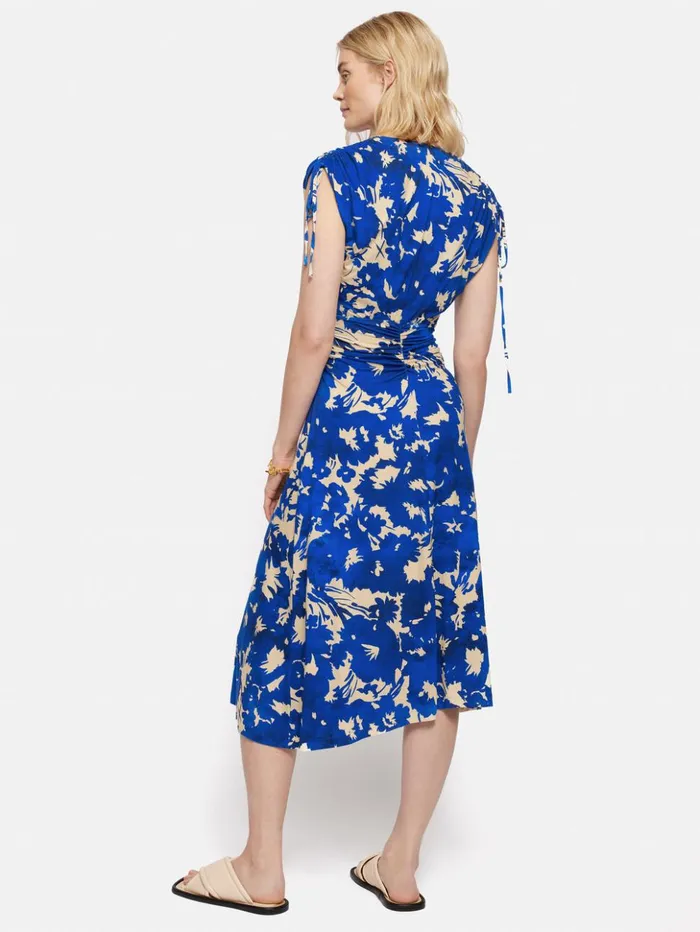 Jigsaw Silhouette Peony Jersey Dress Blue Women Dresses and Jumpsuits