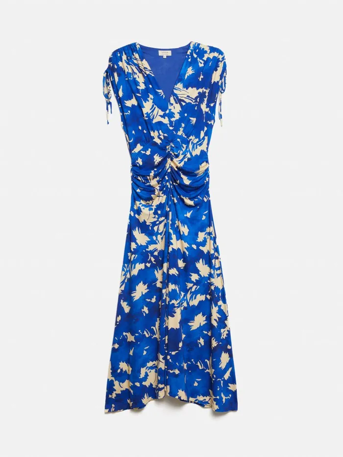 Jigsaw Silhouette Peony Jersey Dress Blue Women Dresses and Jumpsuits
