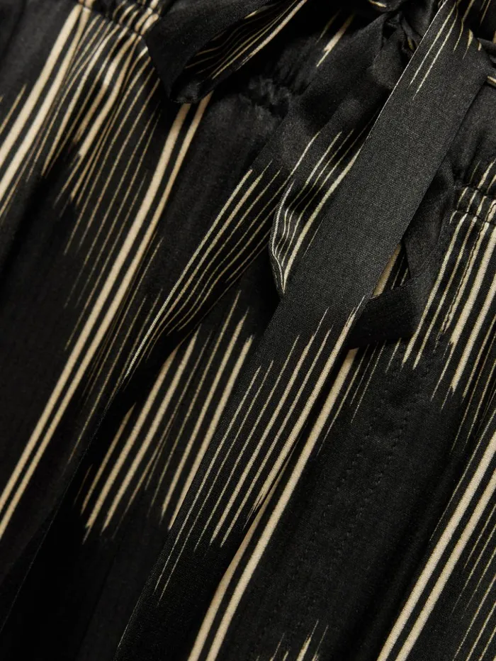Jigsaw Silk Blend Ikat Stripe Trouser Black Women Trousers