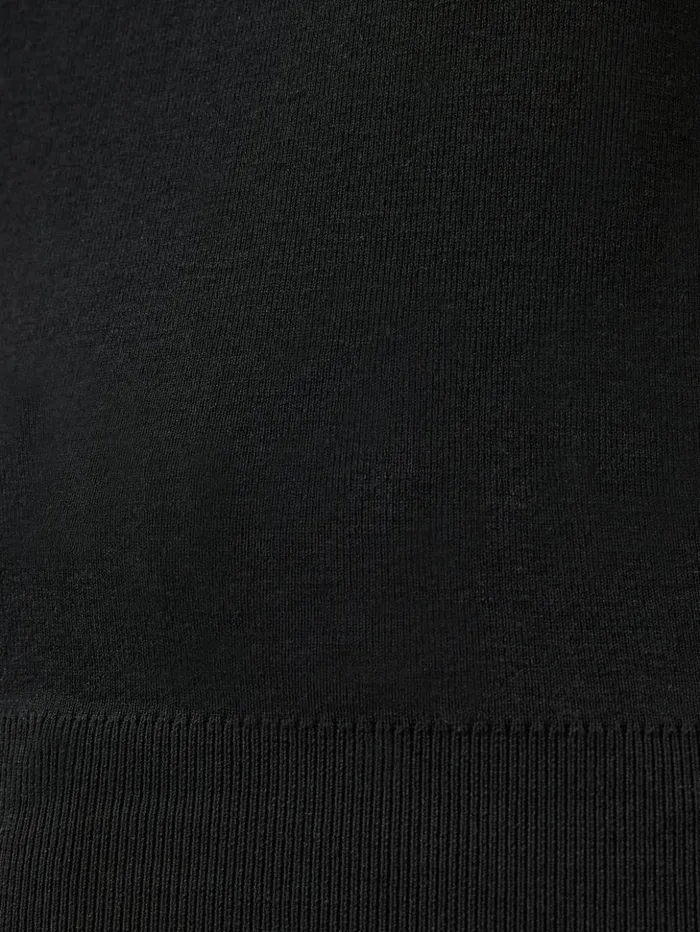 Jigsaw Silk Cotton Cap Sleeve Top Black Women Shirts and Tops