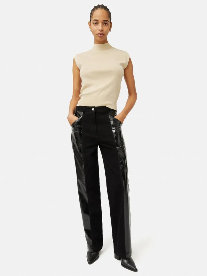 Jigsaw Silk Cotton Cap Sleeve Top Cream Women Shirts and Tops