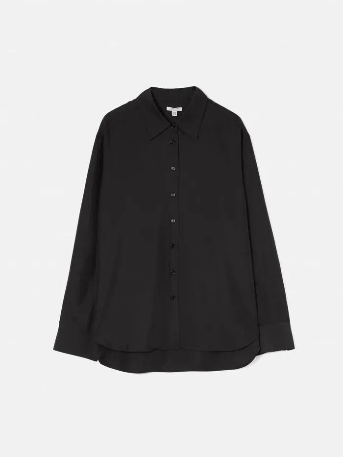 Jigsaw Silk Habotai Relaxed Shirt Black Women Shirts and Tops