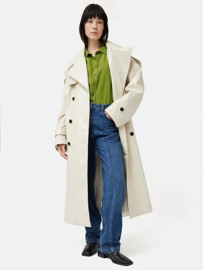 Jigsaw Silk Habotai Relaxed Shirt Green Women Shirts and Tops