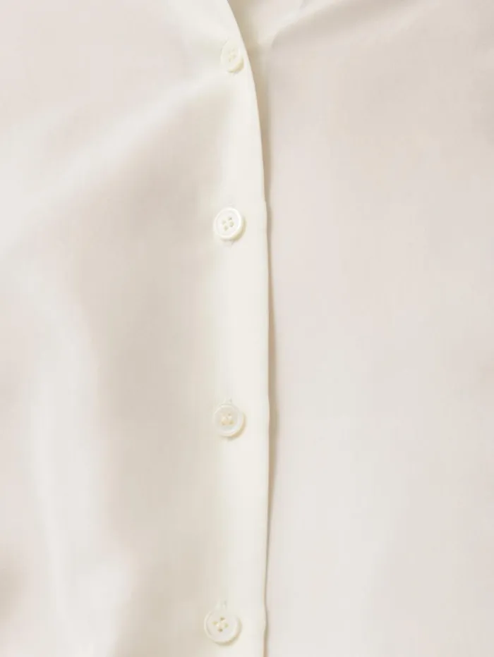 Jigsaw Silk Habotai Relaxed Shirt Ivory Women Shirts and Tops
