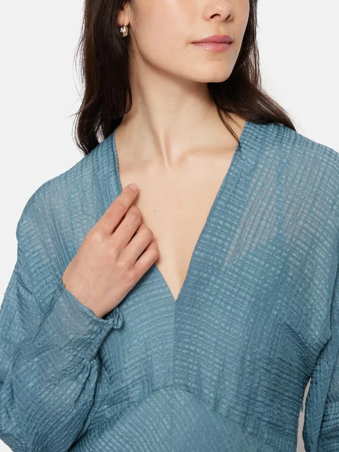 Jigsaw Silk Linen Gauze Maxi Dress Blue Women Dresses and Jumpsuits