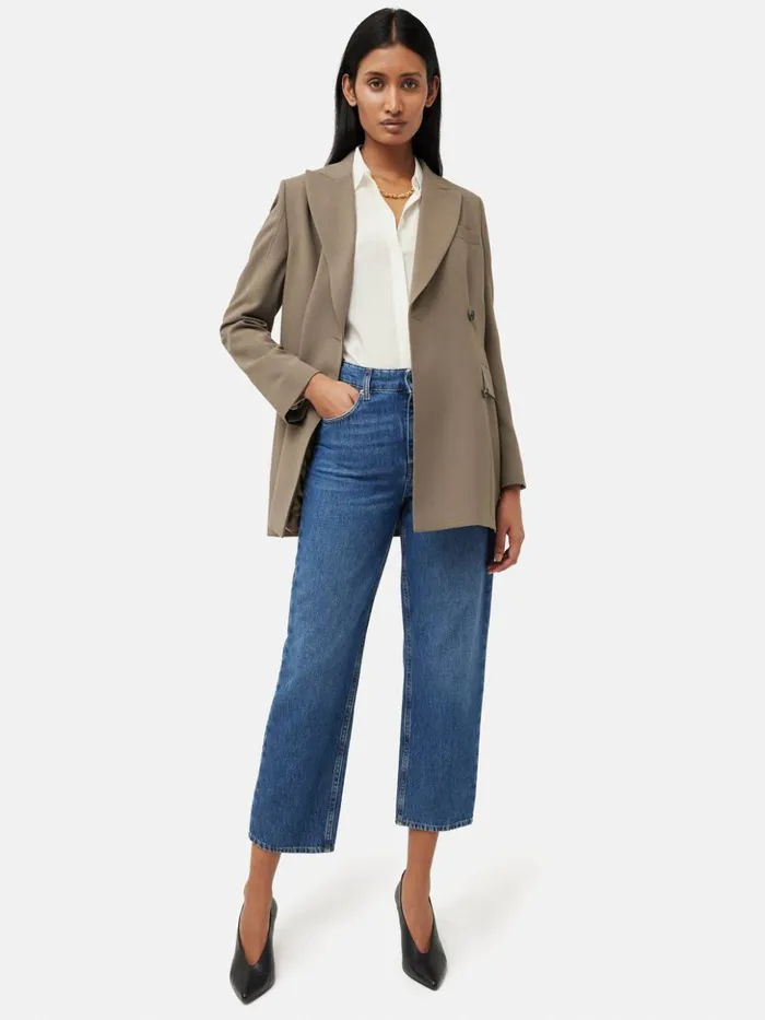 Jigsaw Silk Long Sleeve Shirt Ivory Women Shirts and Tops