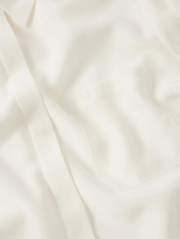 Jigsaw Silk Long Sleeve Shirt Ivory Women Shirts and Tops