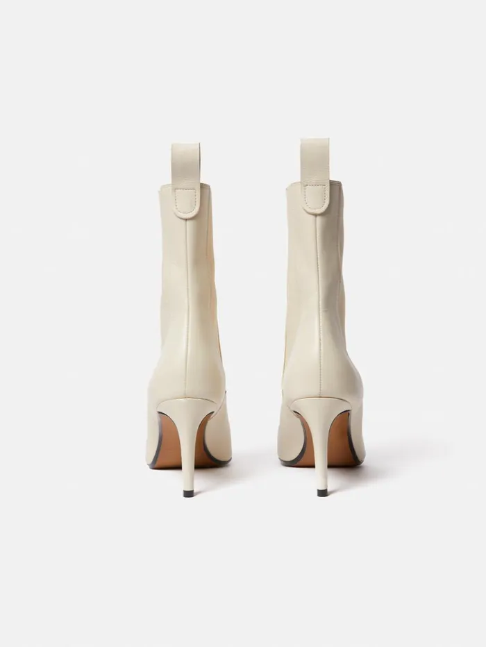 Jigsaw Skelter Heeled Boot Cream Women Heels
