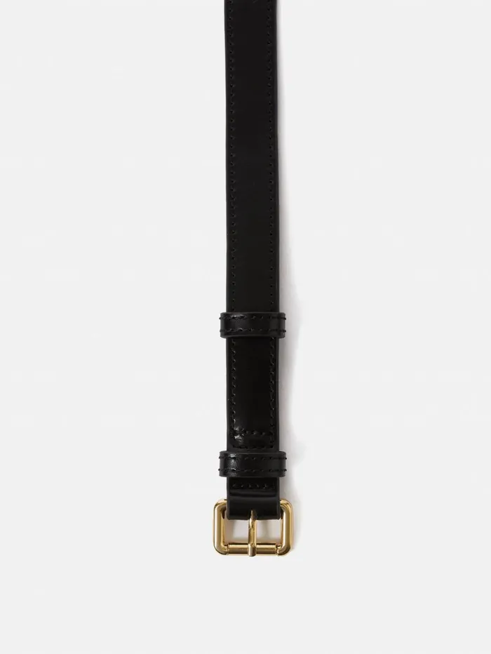 Jigsaw Skinny Leather Belt Black Women Leather