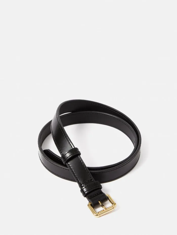 Jigsaw Skinny Leather Belt Black Women Leather