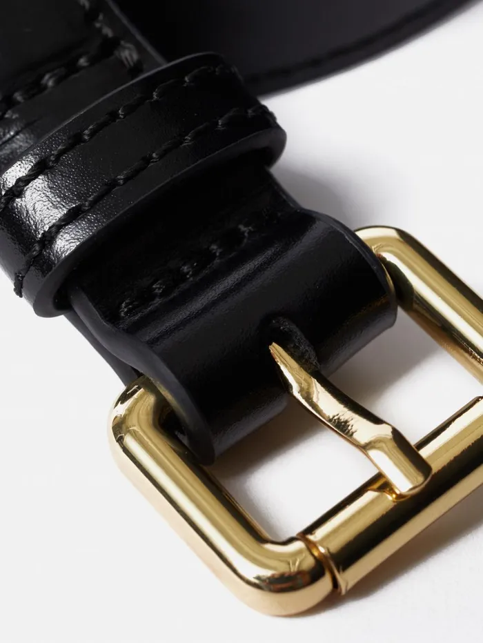 Jigsaw Skinny Leather Belt Black Women Leather