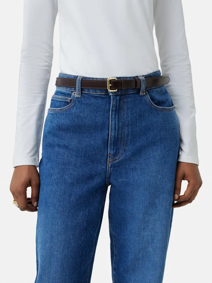 Jigsaw Skinny Leather Belt Conker Women Leather