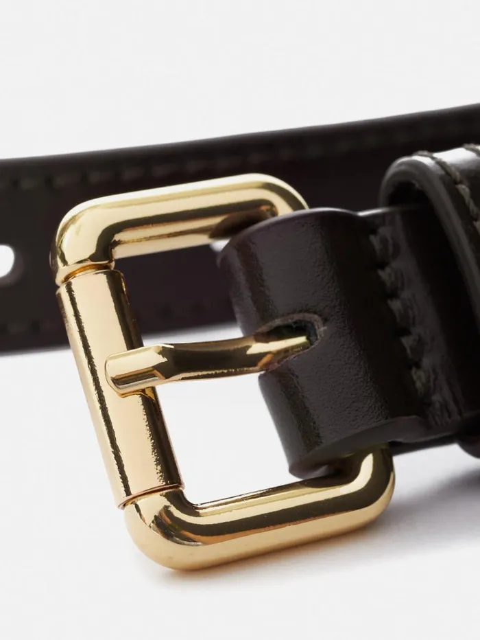 Jigsaw Skinny Leather Belt Conker Women Leather