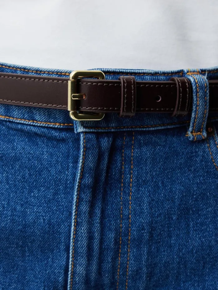 Jigsaw Skinny Leather Belt Conker Women Leather