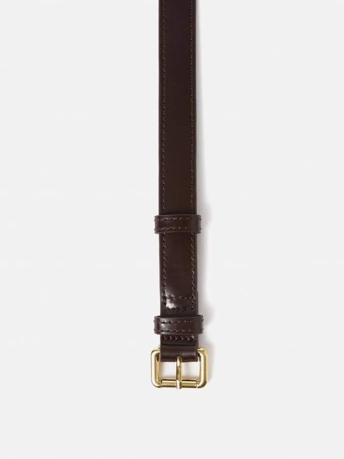 Jigsaw Skinny Leather Belt Conker Women Leather
