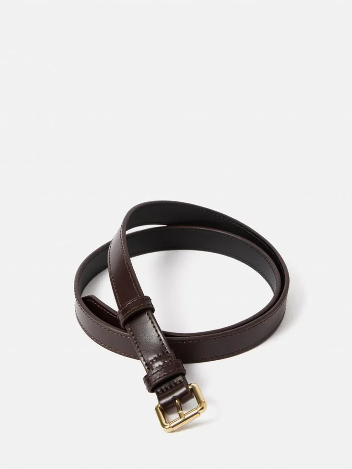 Jigsaw Skinny Leather Belt Conker Women Leather