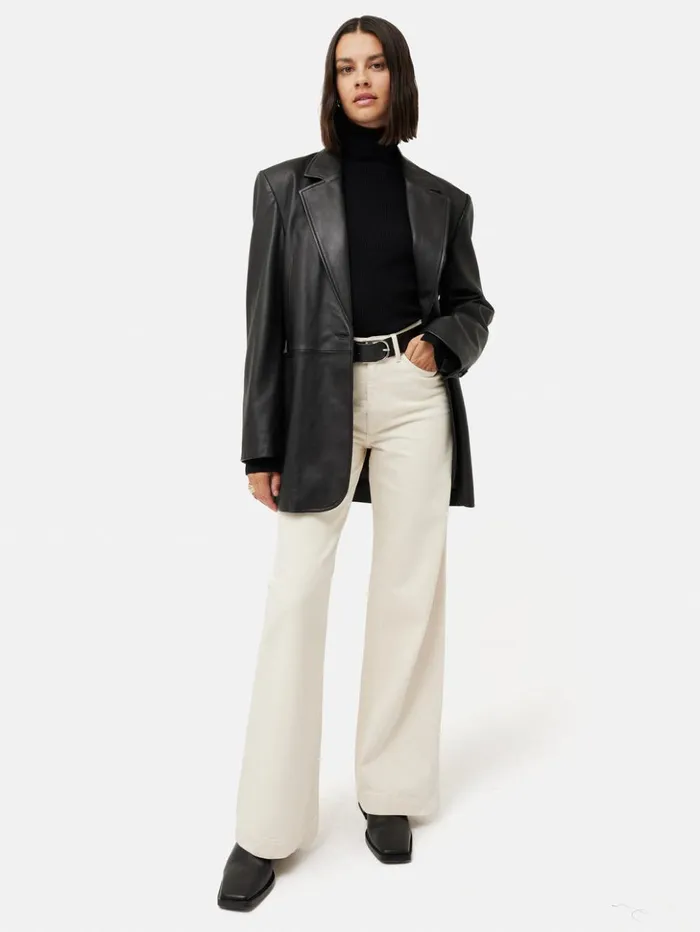 Jigsaw Slash Back Polo Neck Jumper Black Women Knitwear and Cashmere