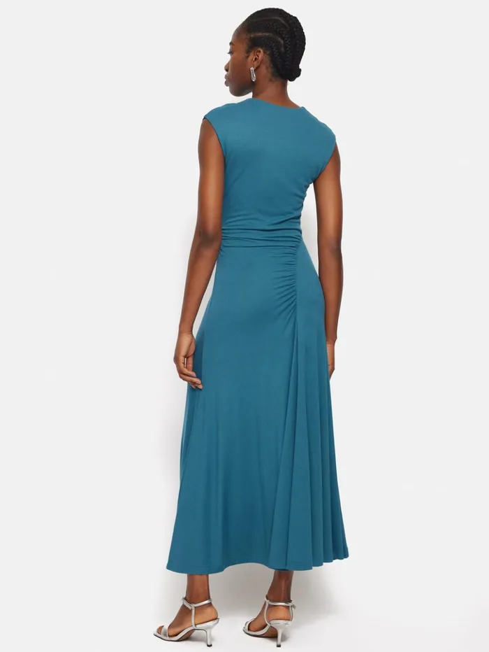 Jigsaw Slash Neck Dress Blue Women Dresses and Jumpsuits