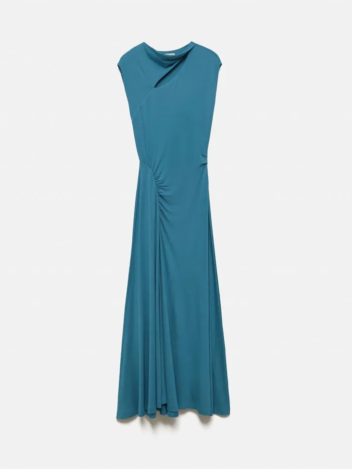 Jigsaw Slash Neck Dress Blue Women Dresses and Jumpsuits